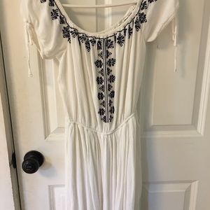 Hollister embroidered off the shoulder dress